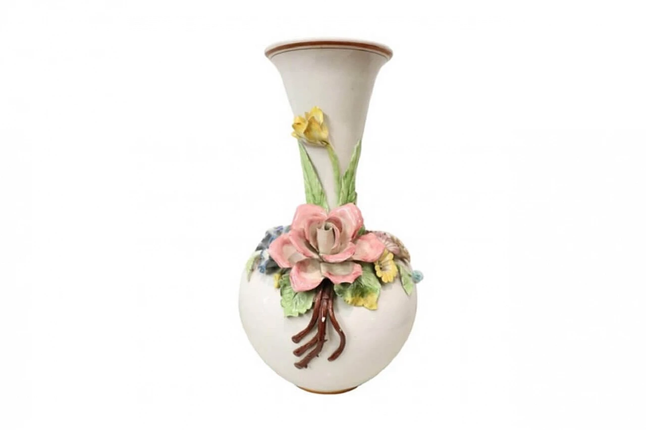 Ceramic vase hand-painted manufacture Nove di Bassano 1