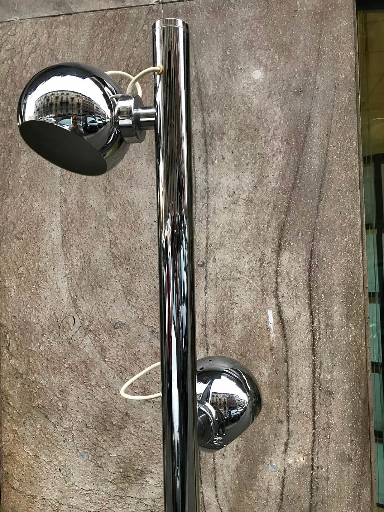 Reggiani floor lamp with three spherical lights, Italy, 60s 3