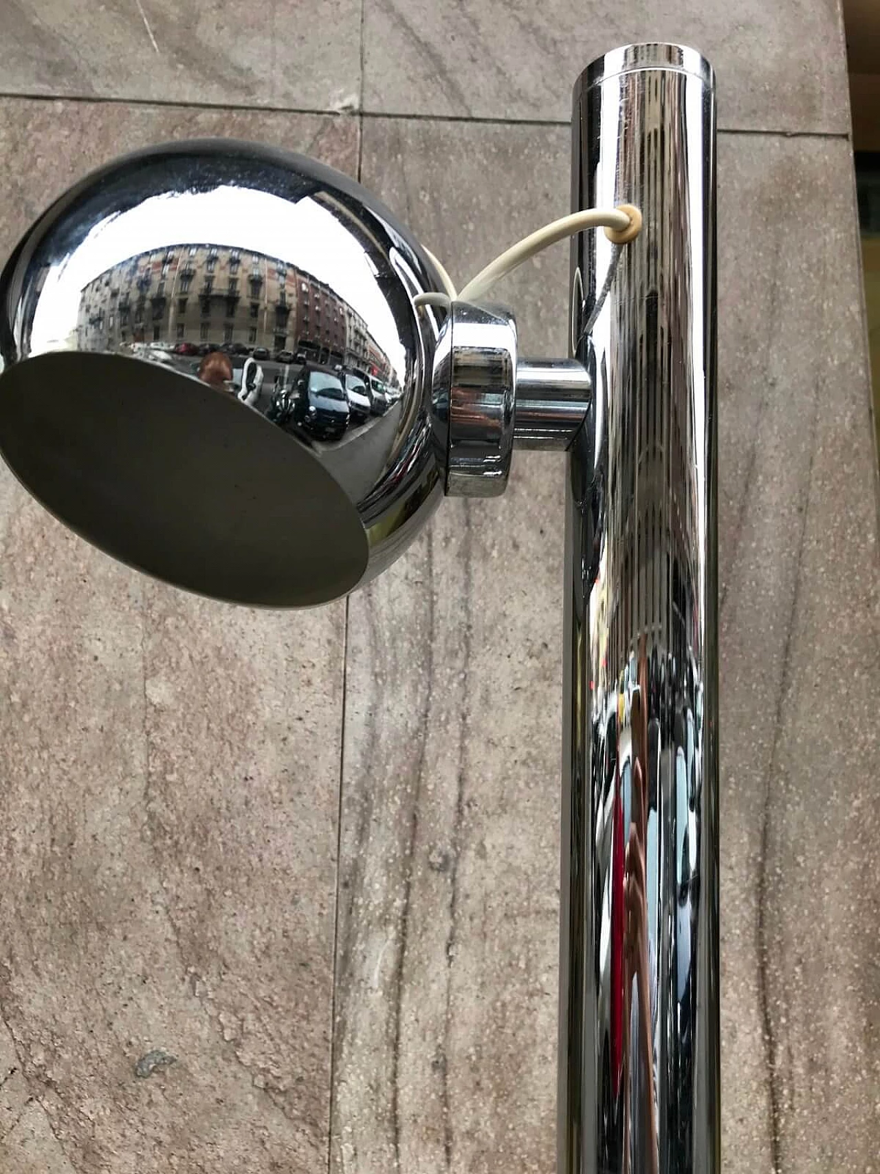 Reggiani floor lamp with three spherical lights, Italy, 60s 5