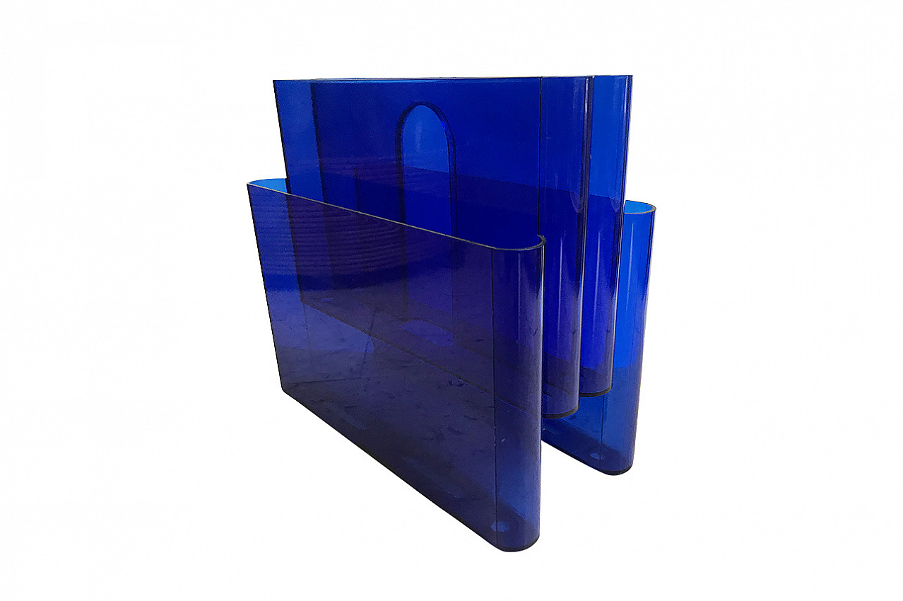 Magazine holder by Giotto Stoppino for blue Kartell 1972 1