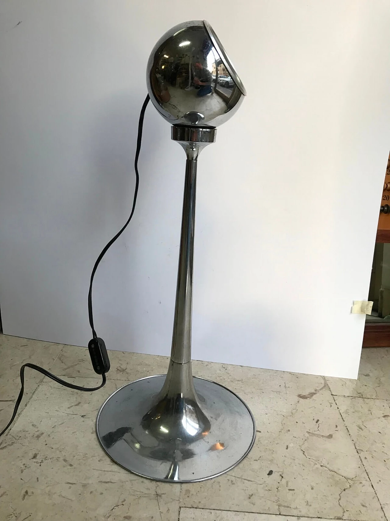 Reggiani chrome-plated table lamp, Italy, 60s 3