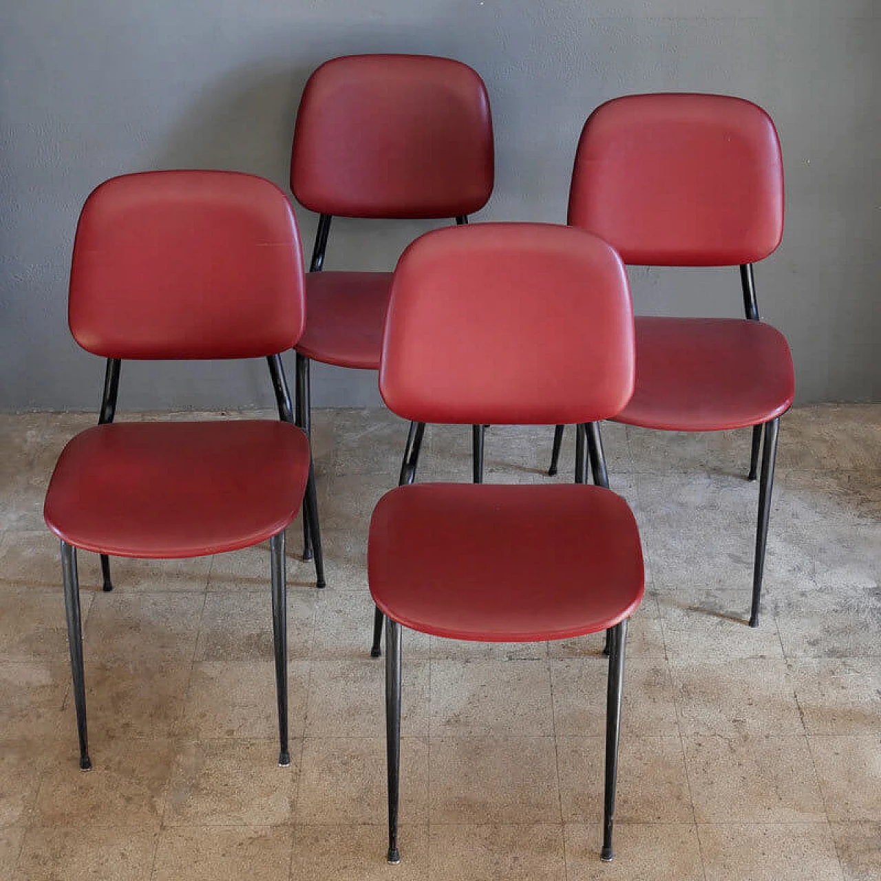 Theatre chairs from the 60s, eco-leather seat 3