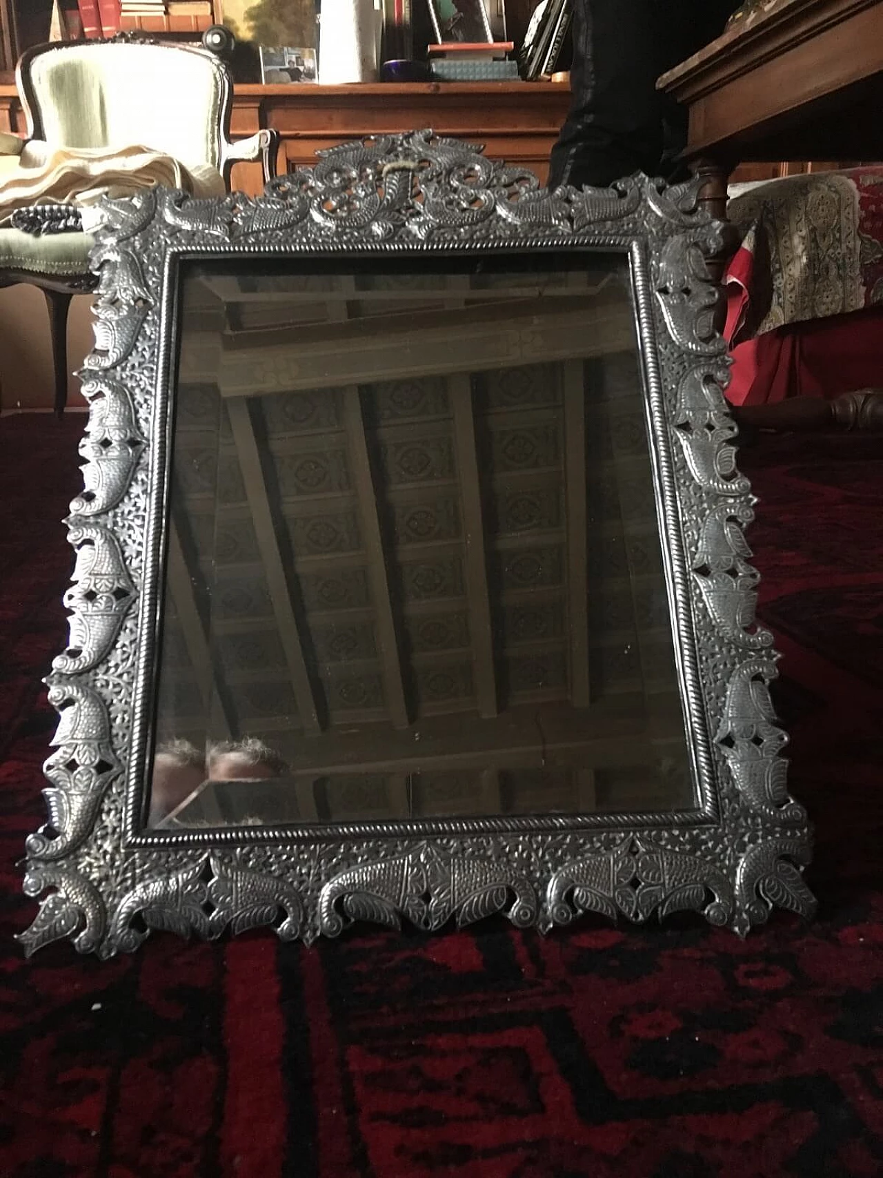 Specchio da tavolo in argento fine XIX inizio XX 3