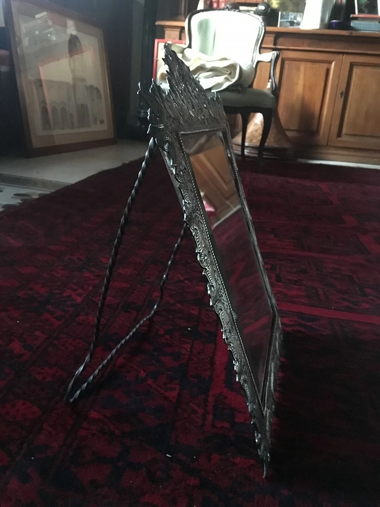 Specchio da tavolo in argento fine XIX inizio XX 6