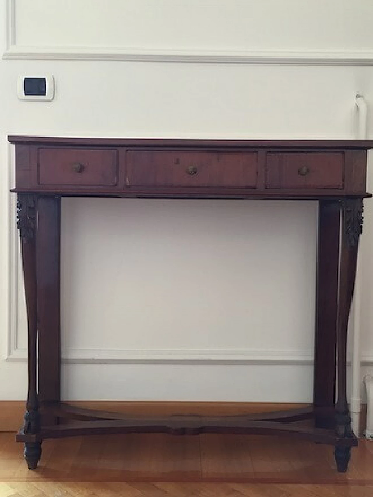 Consolle Impero a tre cassetti, fine '800 2
