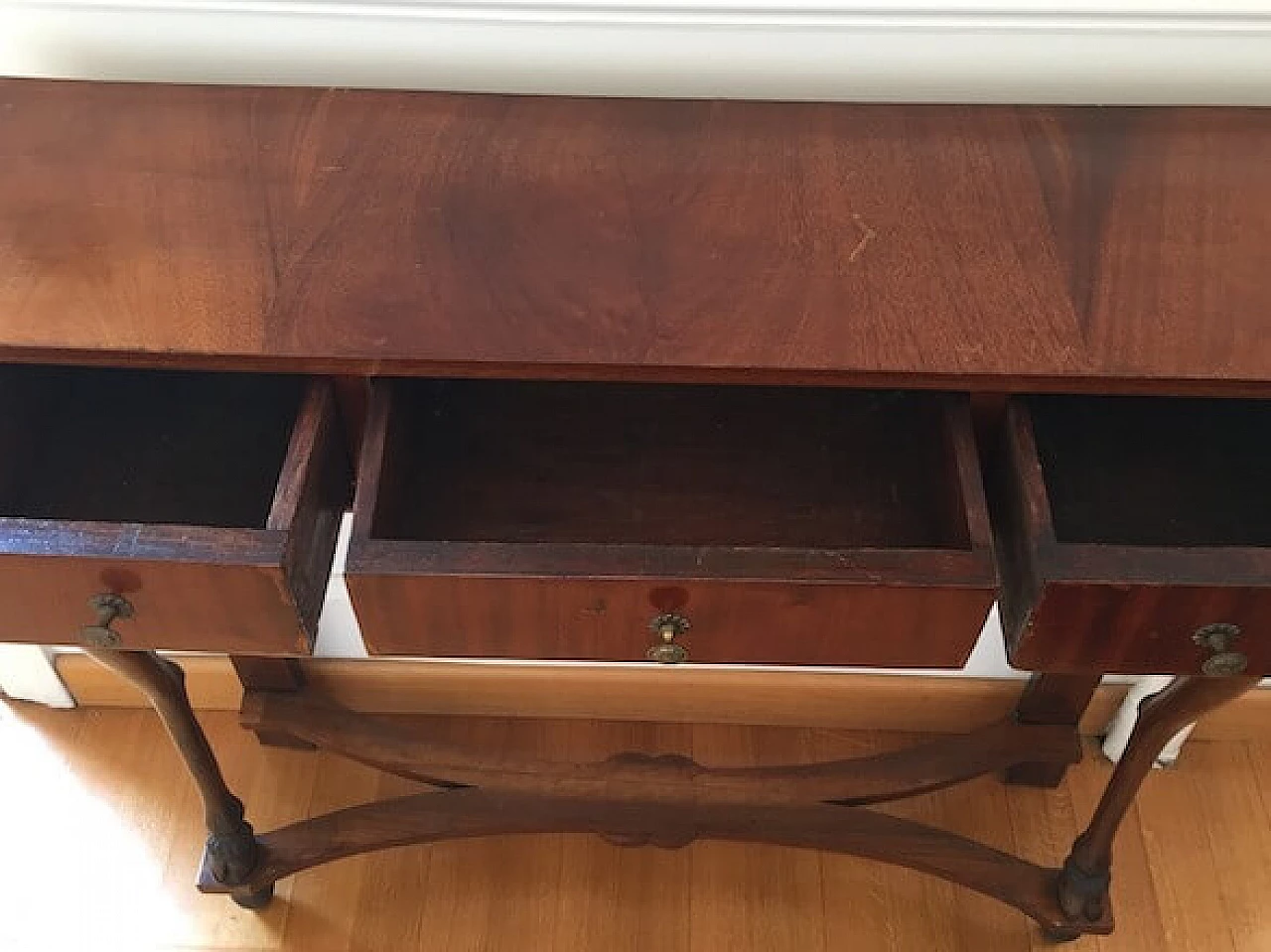 Consolle Impero a tre cassetti, fine '800 4