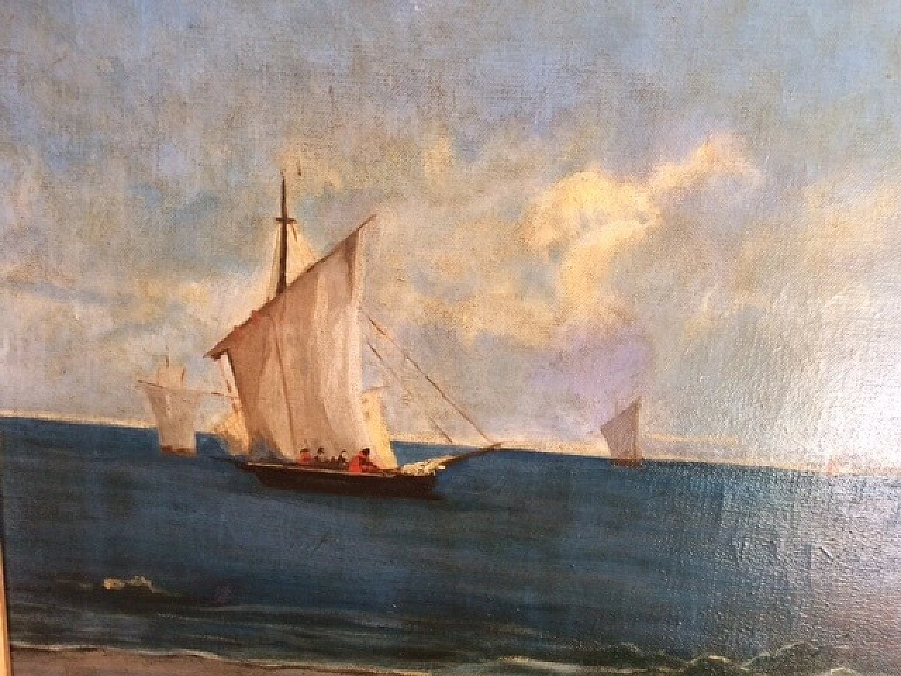 Seascape, oil on canvas, early 20th century 4