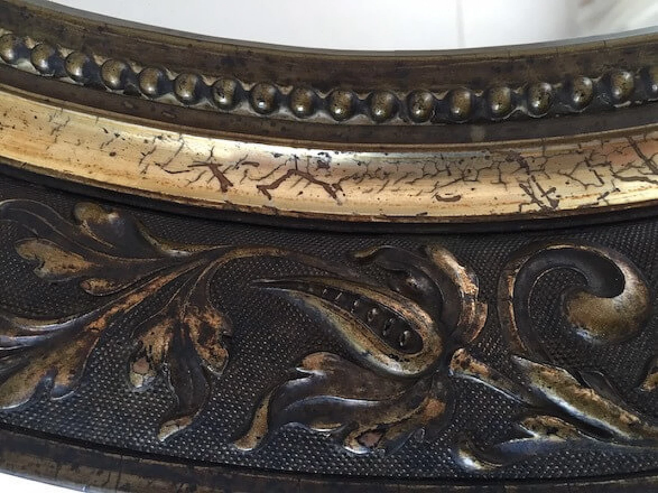 Specchio tondo in legno primi '900 4