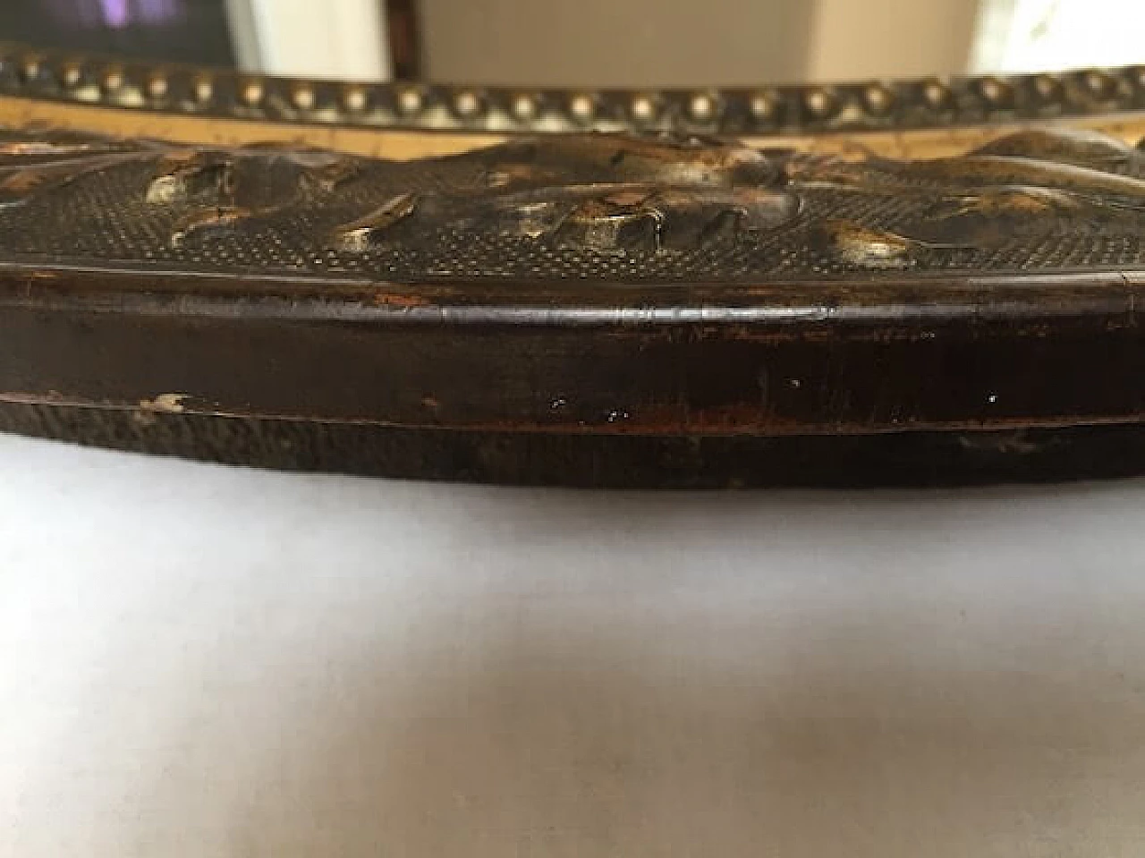 Specchio tondo in legno primi '900 5