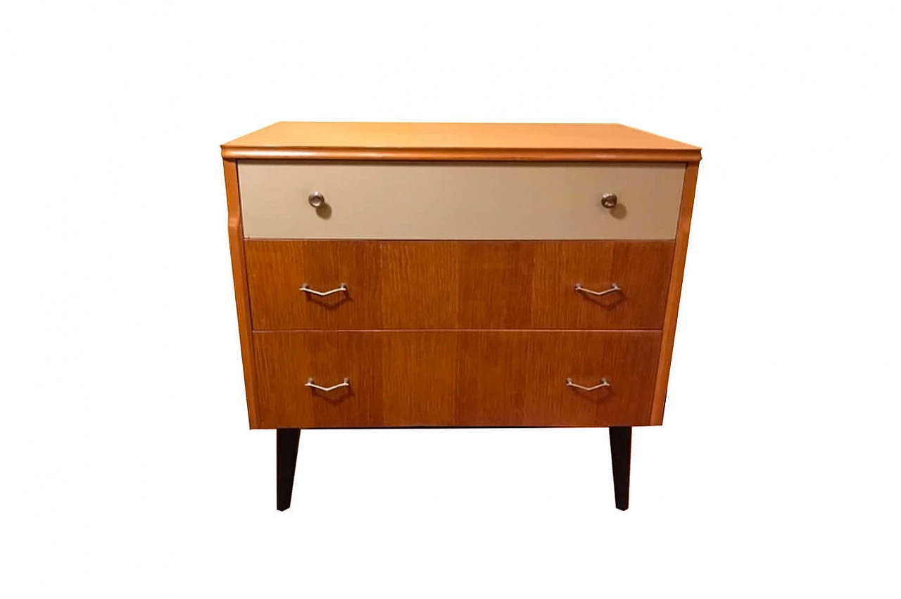 Cassettiera inglese in rovere, anni '50 1