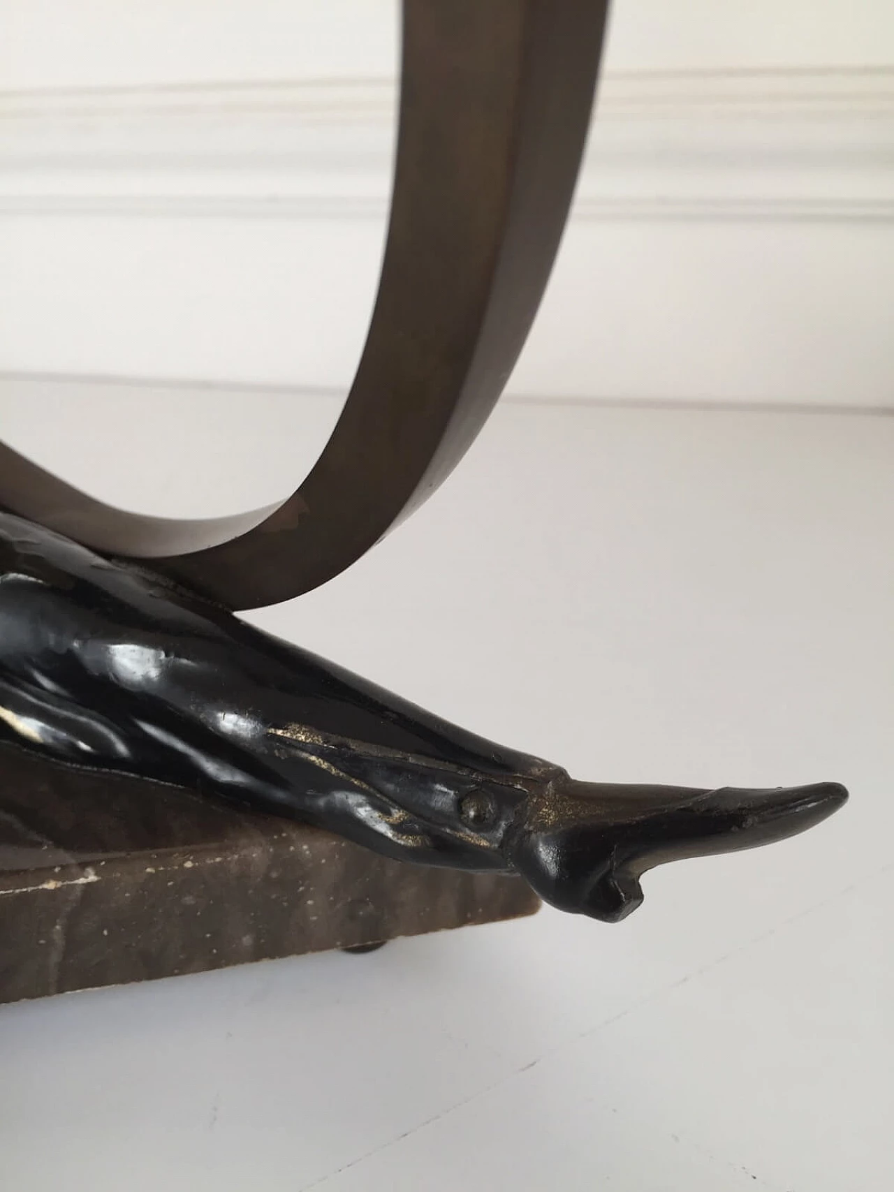 Lamp sculpture Art Deco in bronze and bakelite 10