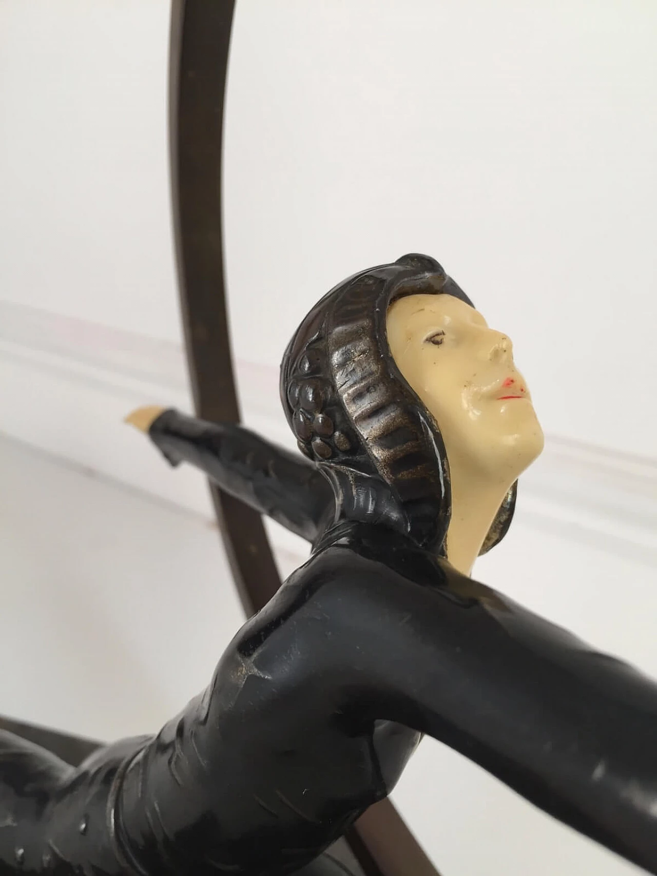 Lamp sculpture Art Deco in bronze and bakelite 8