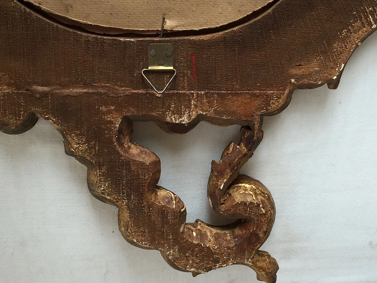 Specchio italiano con cornice in legno dorato, fine '800 primi '900 7