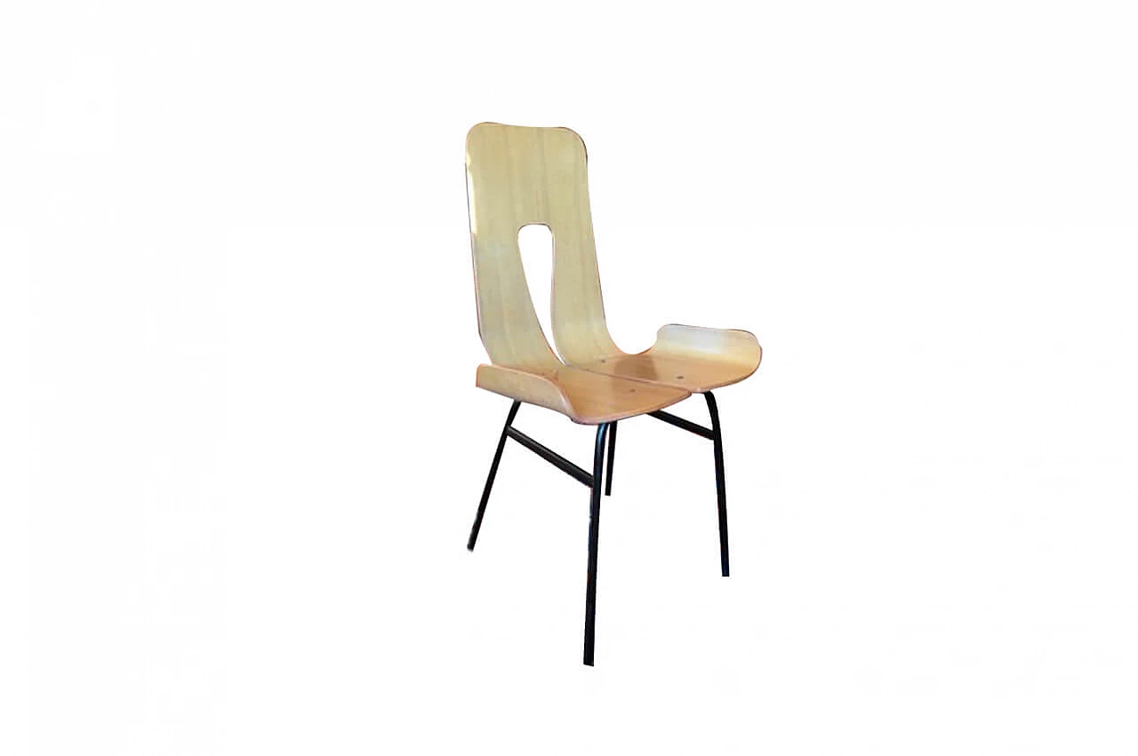 Italian chair in plywood, 1950s 1