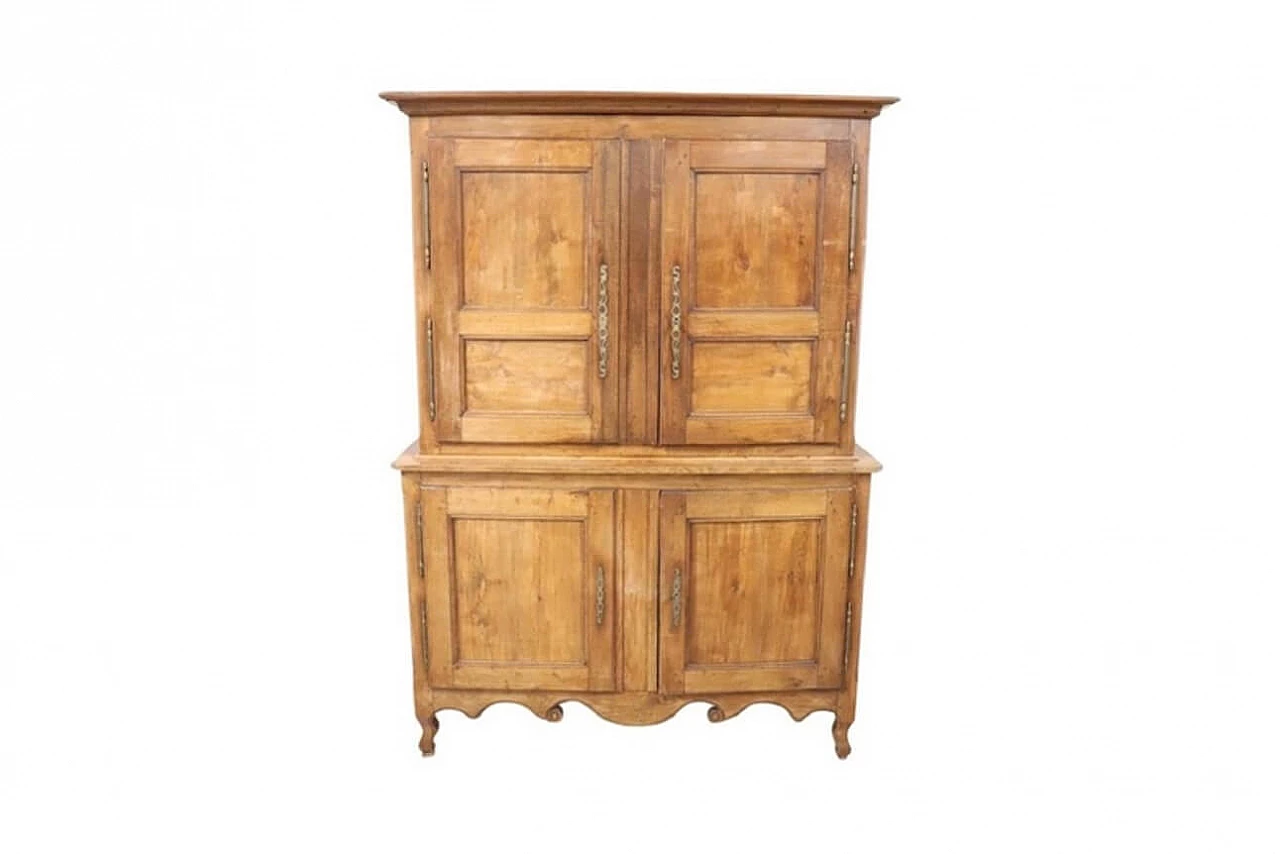 Antique tall cupboard or sideboard in solid oak, 19th century 1