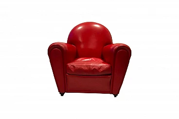 Vanity armchair in red leather, by Poltrona Frau