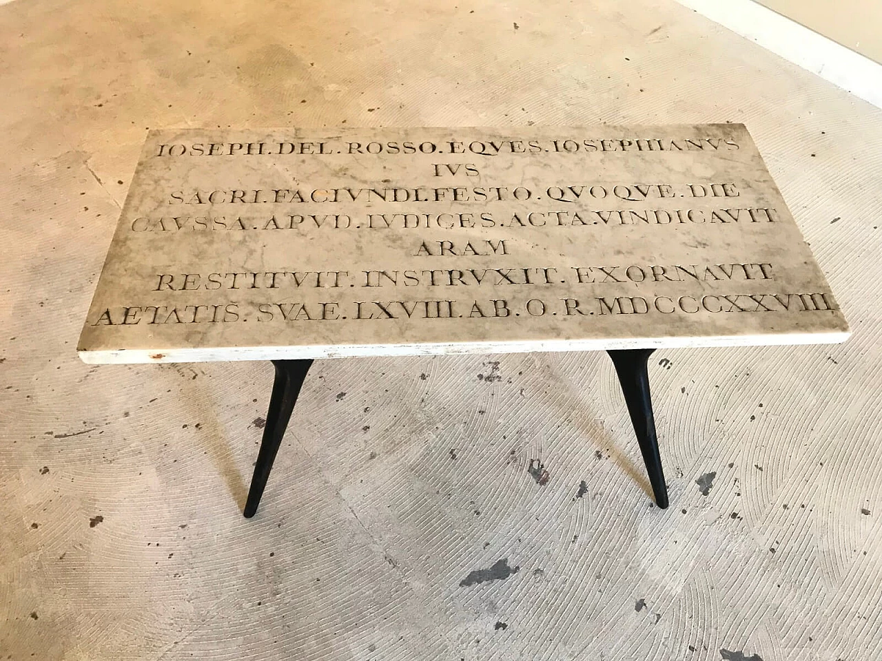 Tavolino in legno con piano in marmo, '800 4