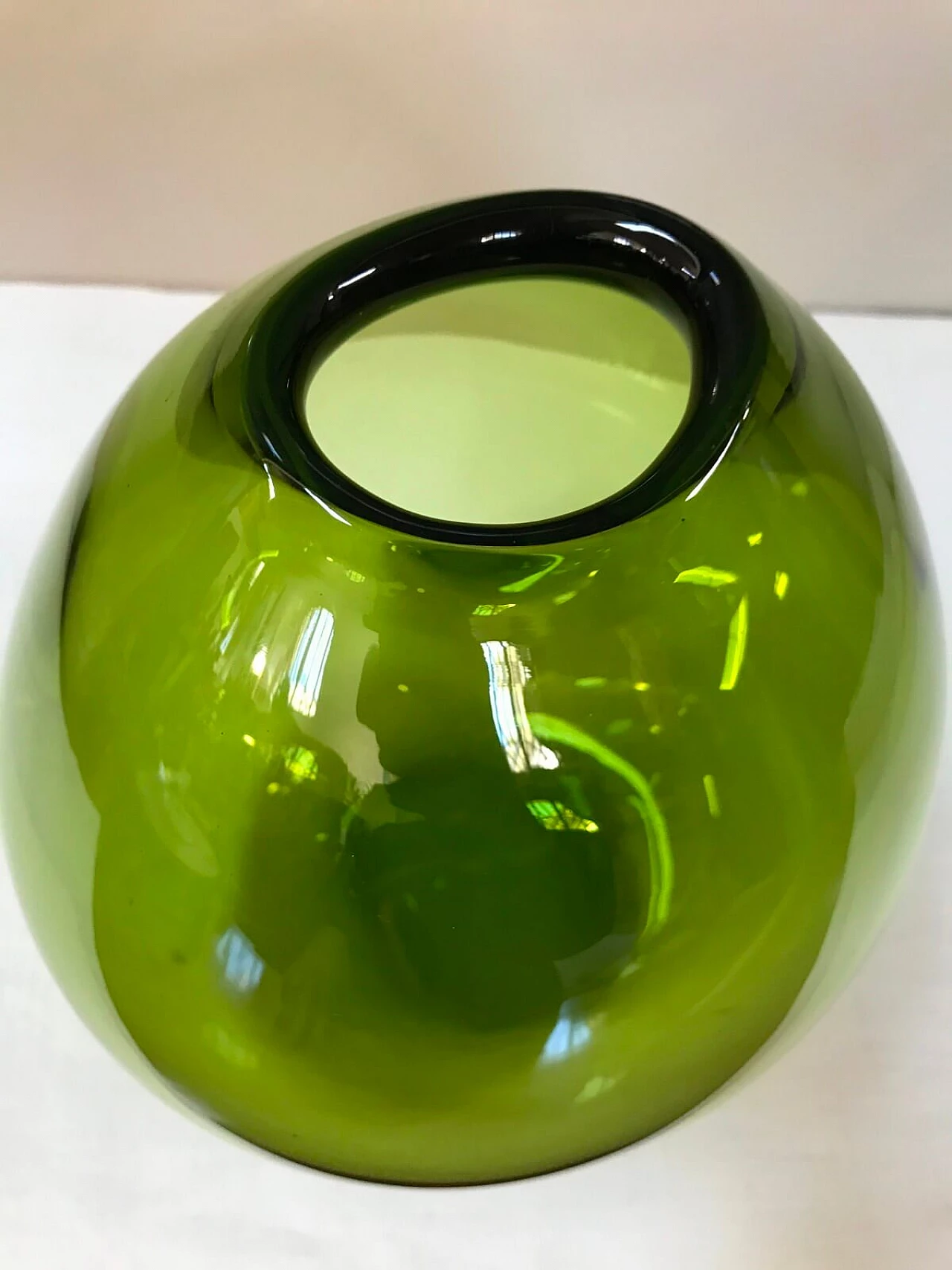 Green glass vase, by Per Lütken for Holmegaard, 1950s 6