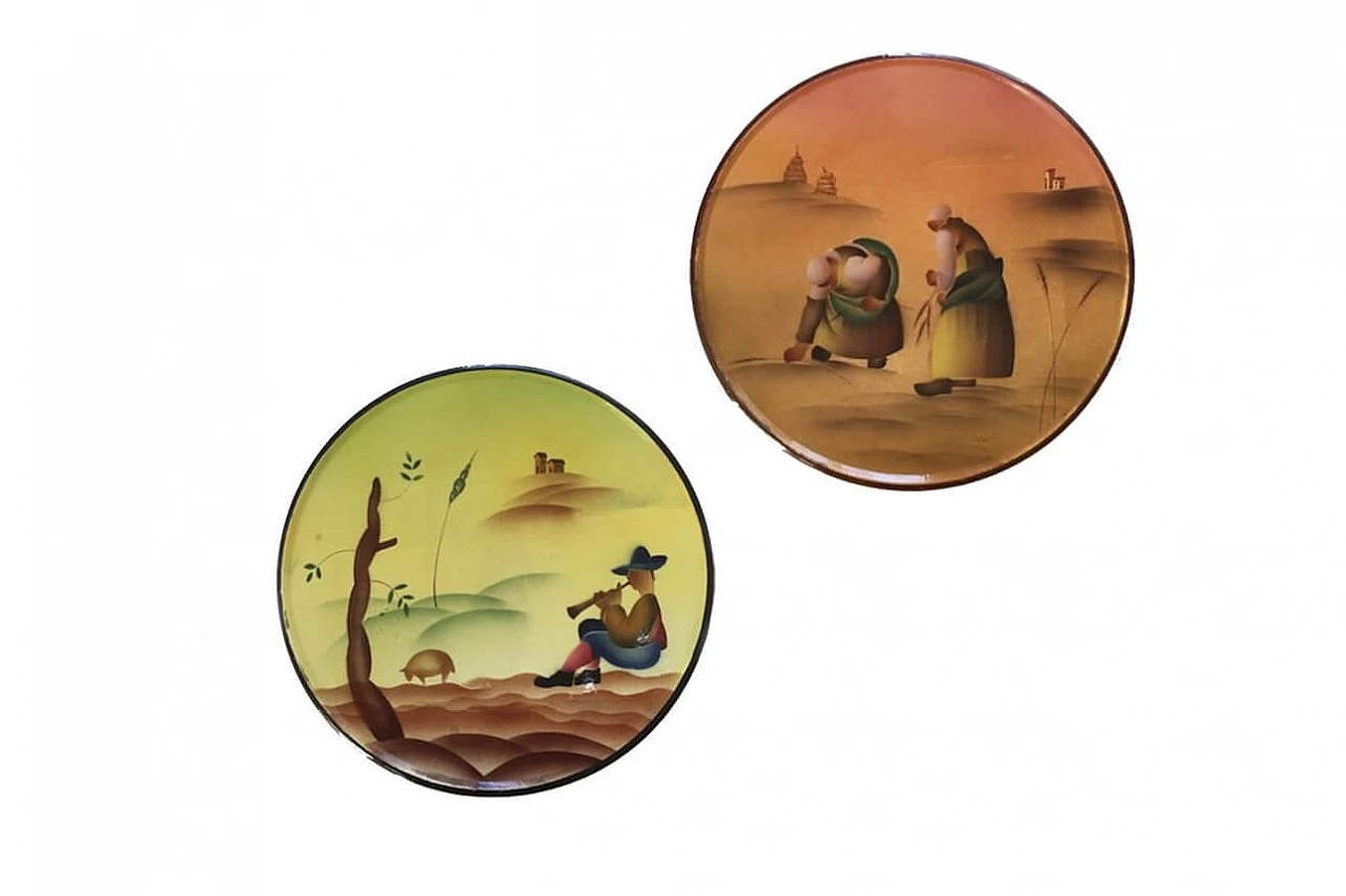 Pair of ceramic plates from 1930 1