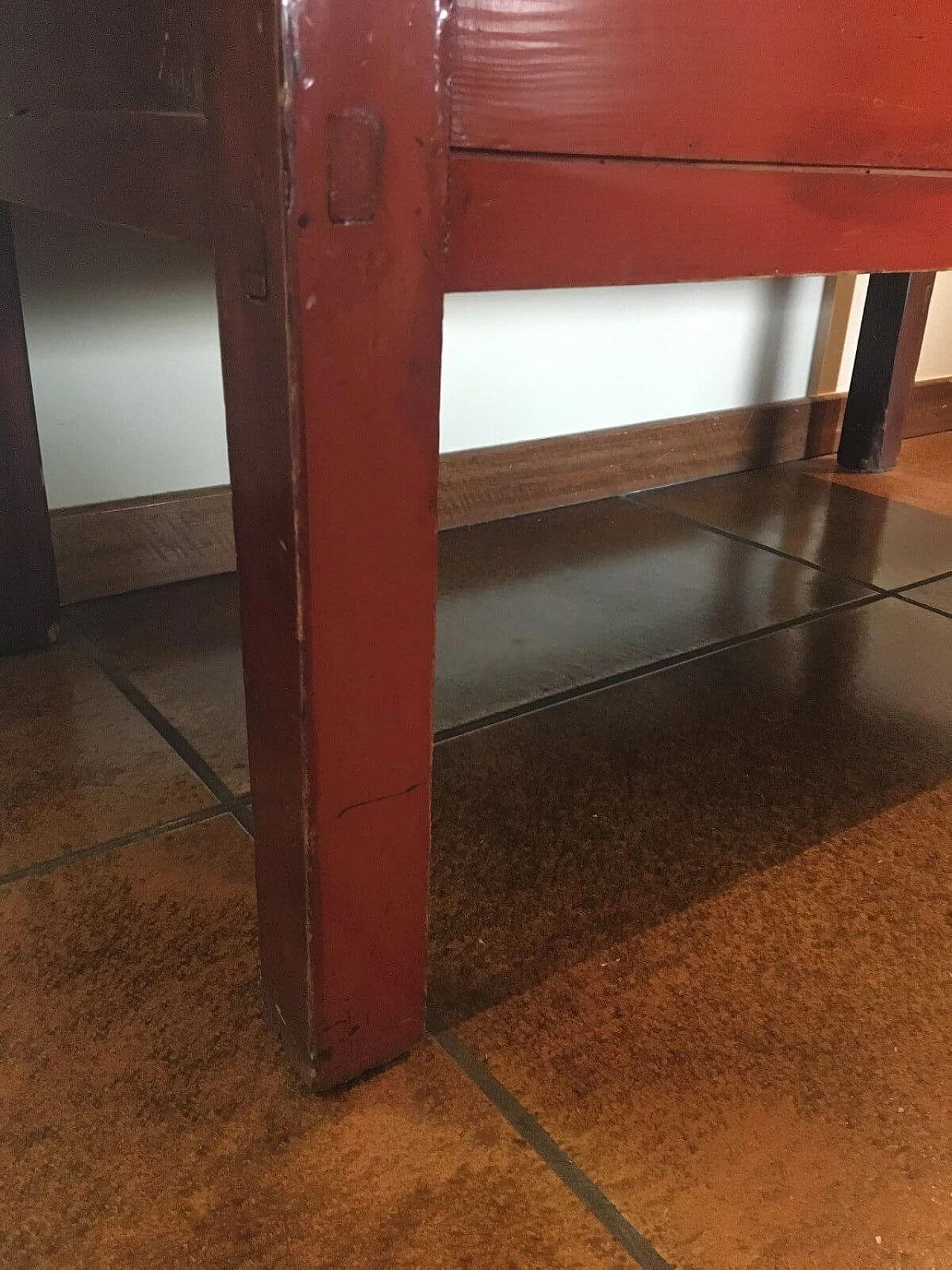 Armadio cassaforte cinese in legno laccato rosso, '800 8