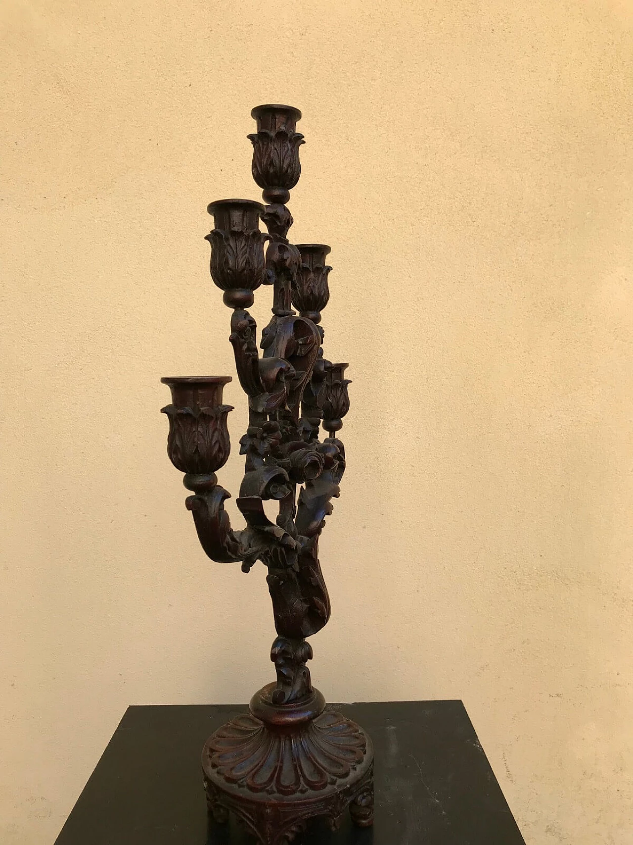 Pair of Venetian wooden candlesticks 5