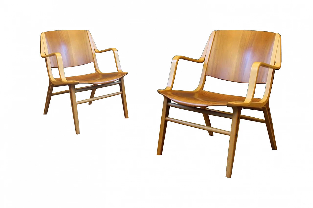 Danish armchairs Ax by Fritz Hansen, 50s 1