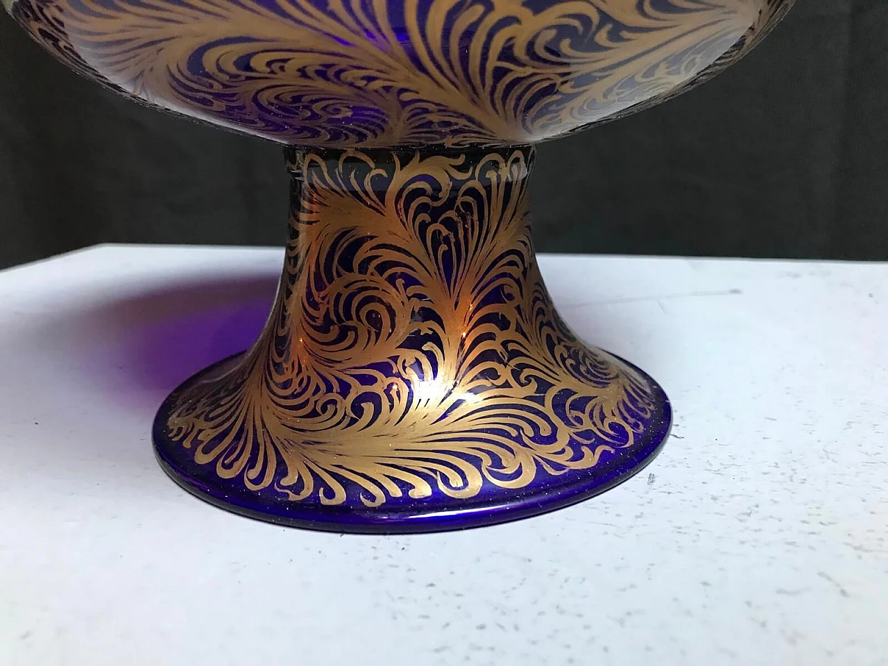 Coppa in vetro blu replica della "Barovier", primi '900 7