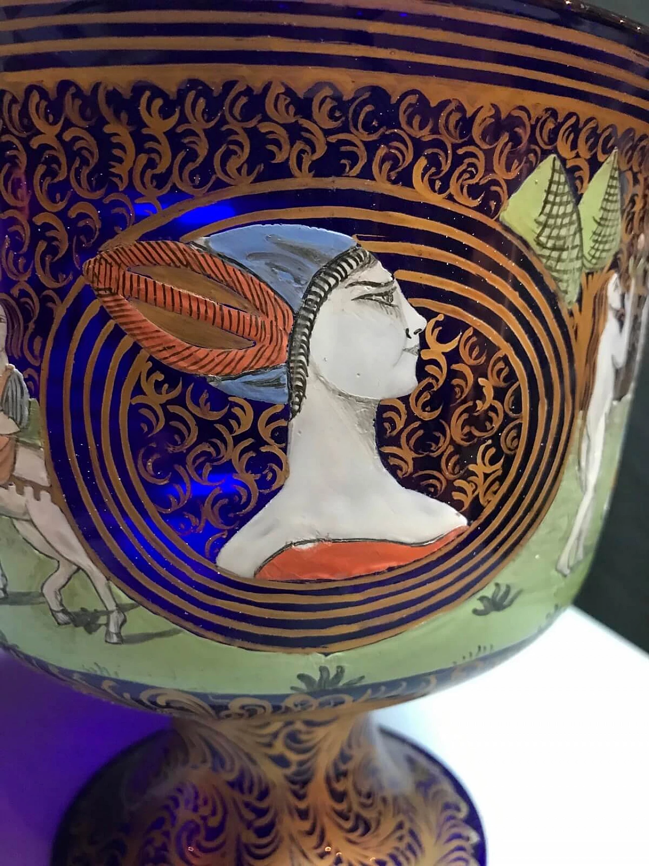 Coppa in vetro blu replica della "Barovier", primi '900 6