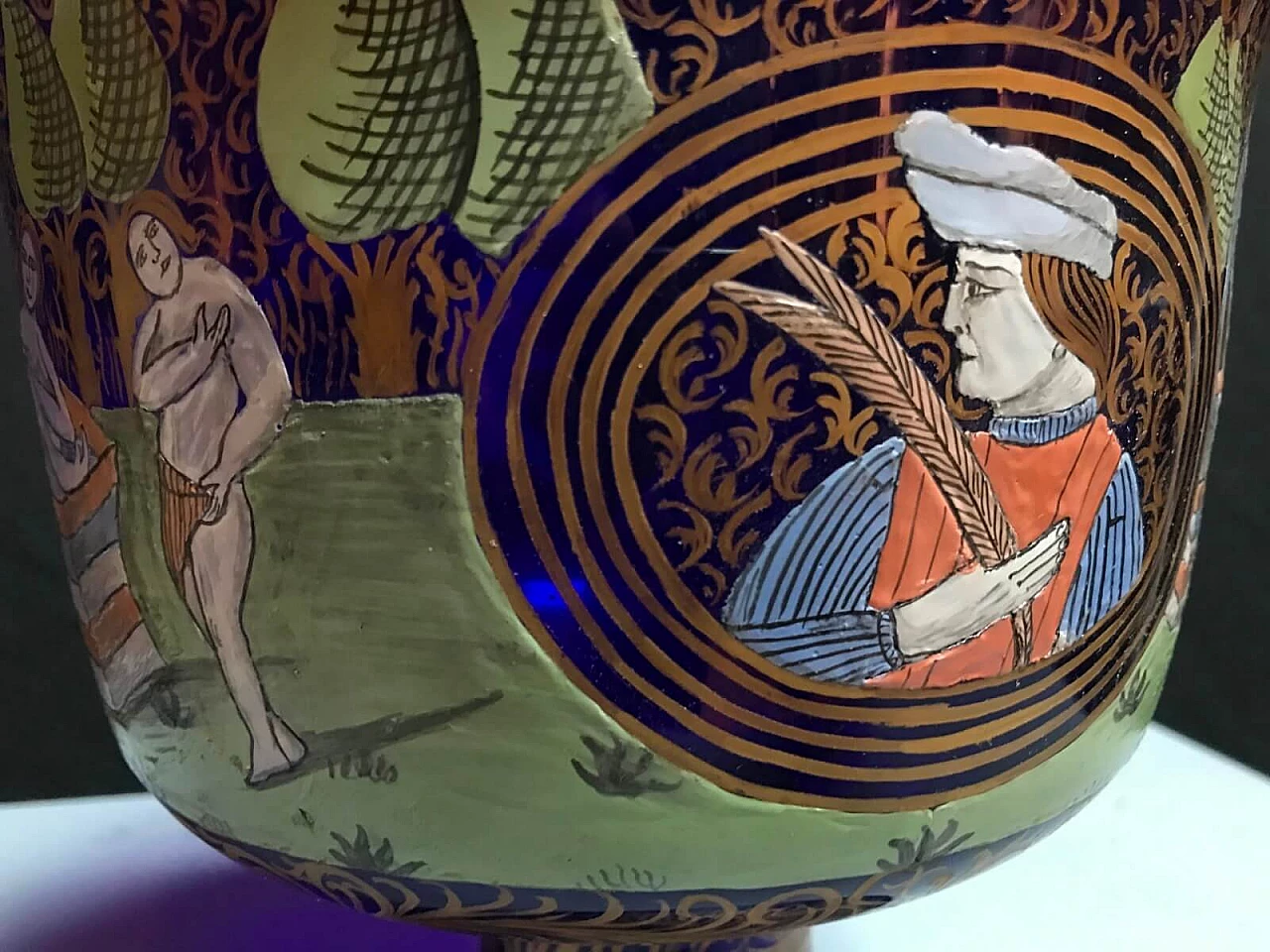 Coppa in vetro blu replica della "Barovier", primi '900 5