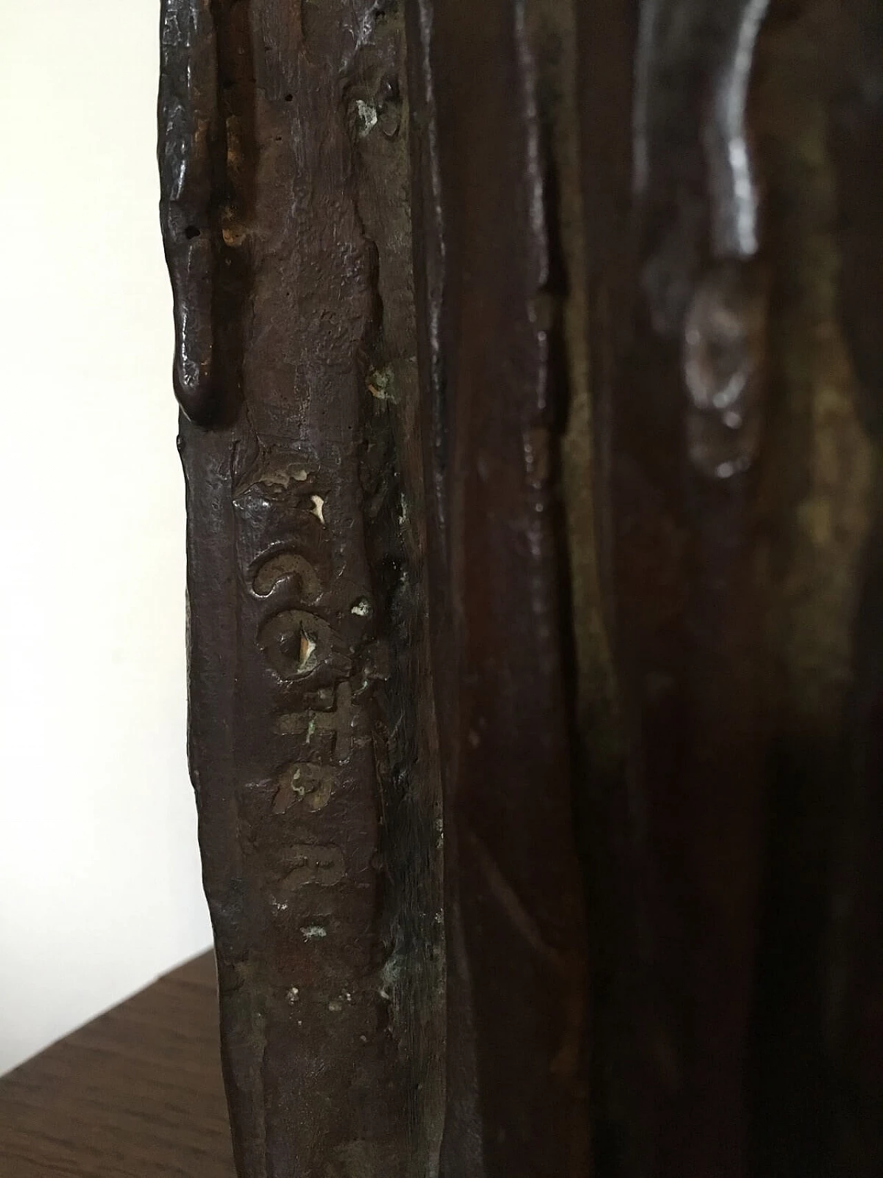 Scultura Madonna e Bambino firmata Coter in bronzo 7