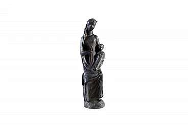 Sculpture Madonna and Child signed Coter in bronze