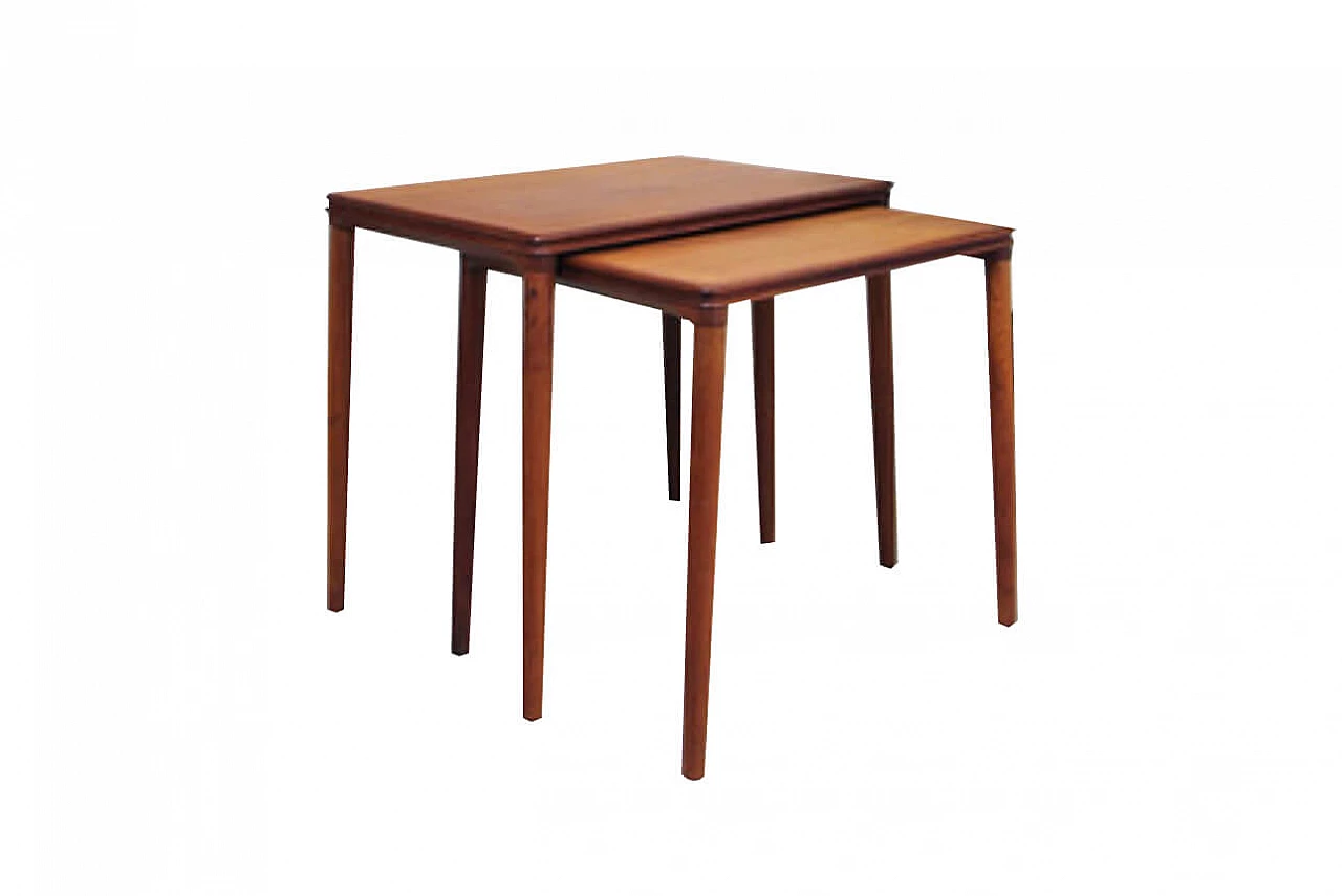 Pair of Danish teak tables from the 60s 1
