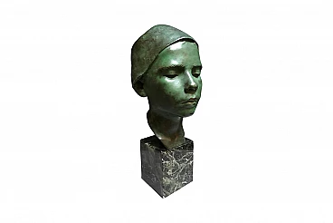 Head of a young man in bronze, Messina early 20th century