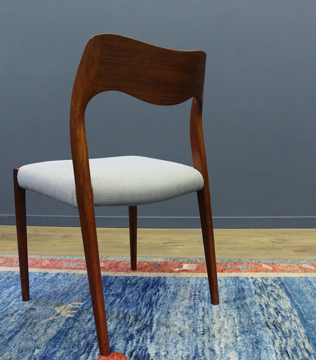 Set di 4 sedie danesi in teak anni '50 design N. O. Møller 3