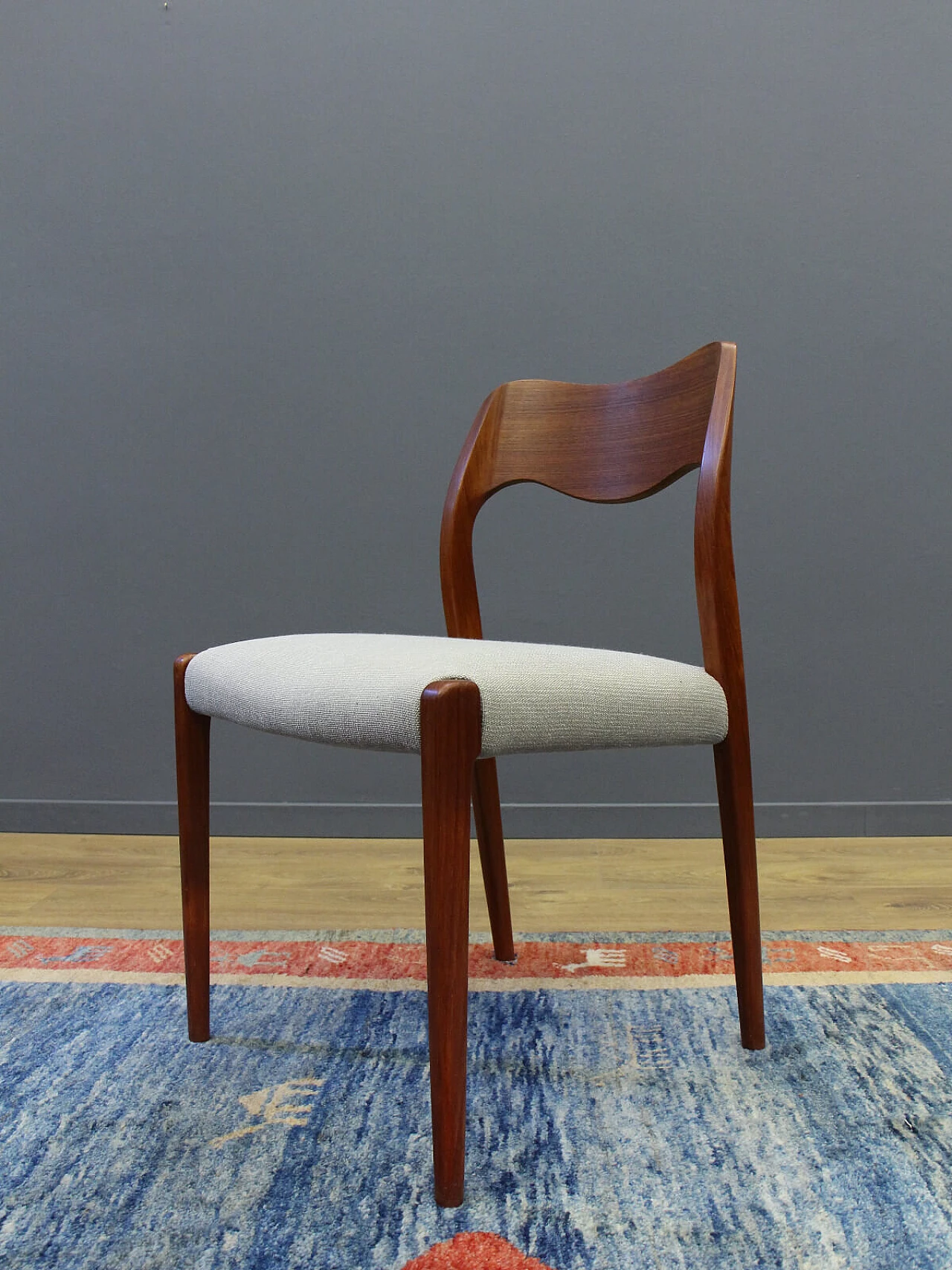 Set di 4 sedie danesi in teak anni '50 design N. O. Møller 2