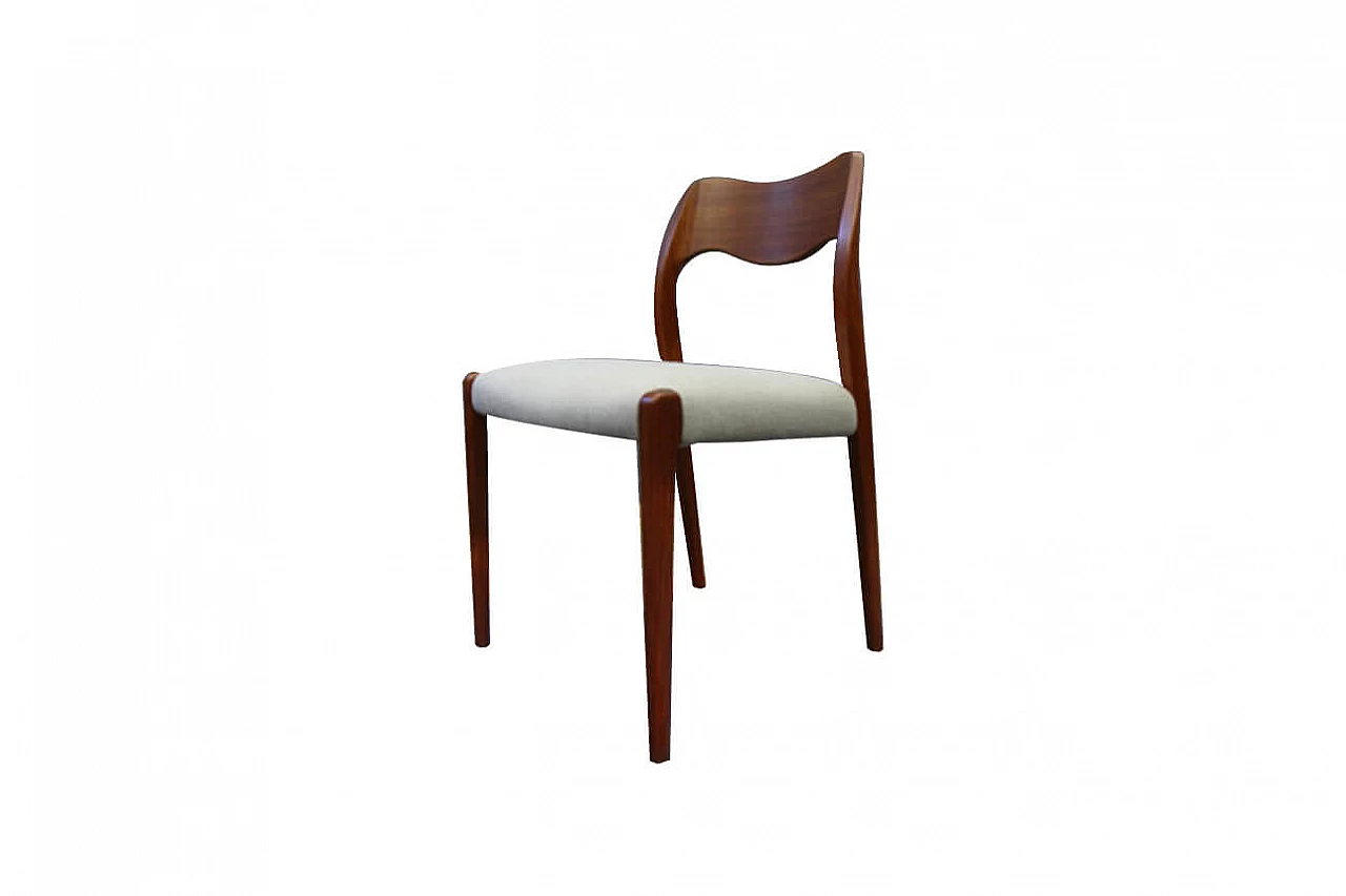 Set di 4 sedie danesi in teak anni '50 design N. O. Møller 1