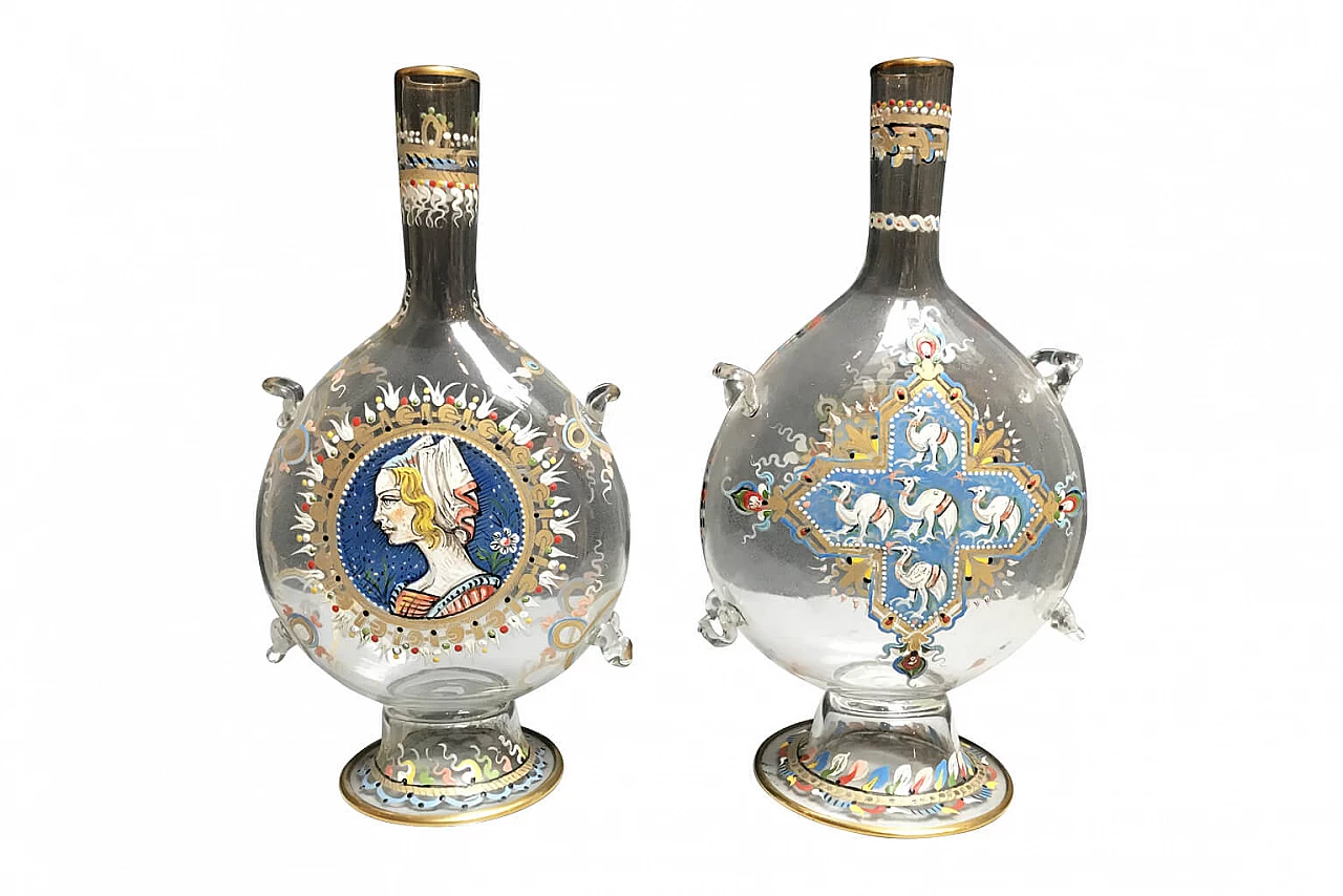Pair of Murano glass bottles, early '900 1
