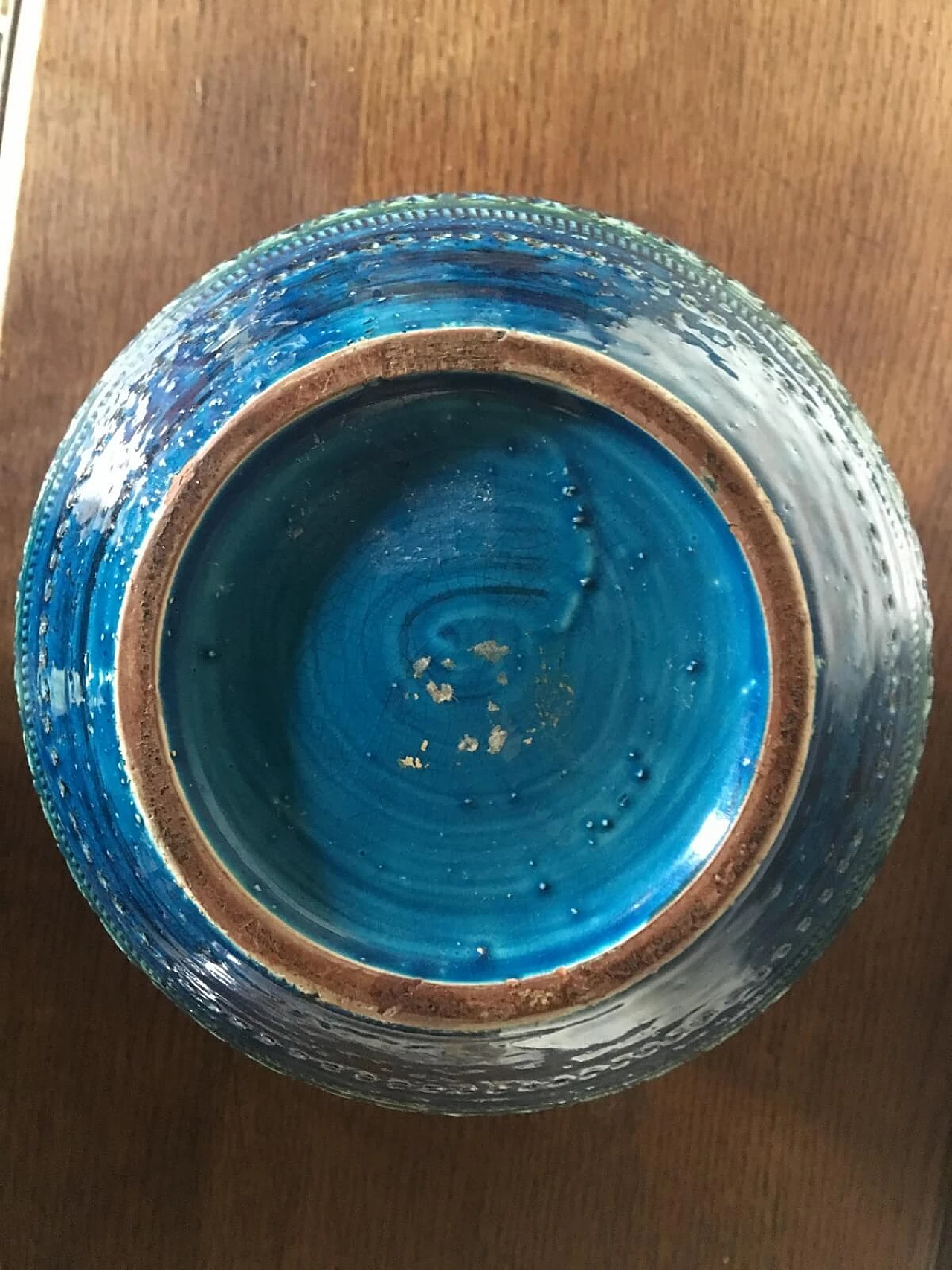 Vaso di Aldo Londi serie Rimini blu in terracotta smaltata  3