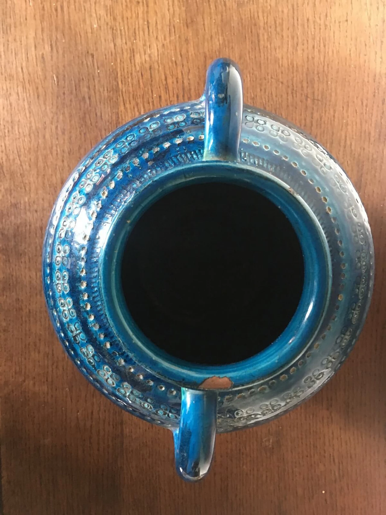 Vase by Aldo Londi Rimini blue series in enamelled terracotta 4