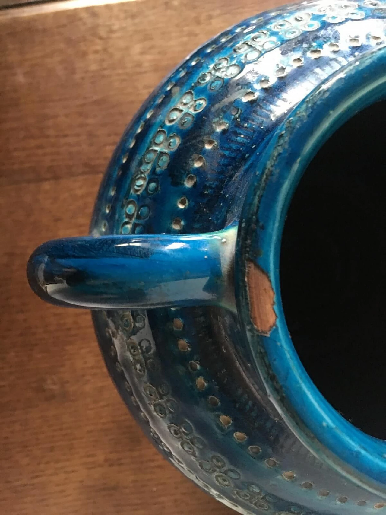 Vase by Aldo Londi Rimini blue series in enamelled terracotta 5
