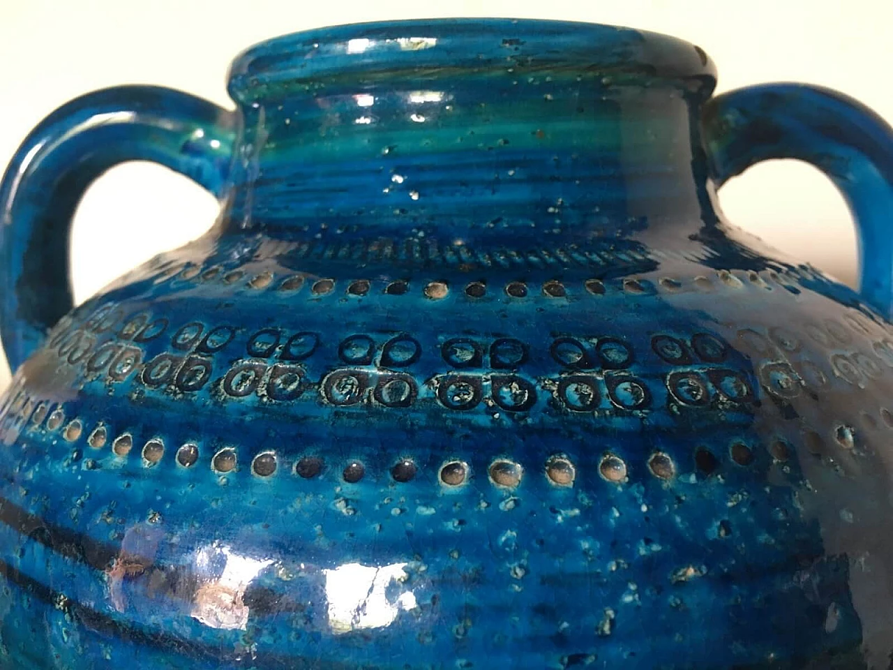 Vase by Aldo Londi Rimini blue series in enamelled terracotta 8