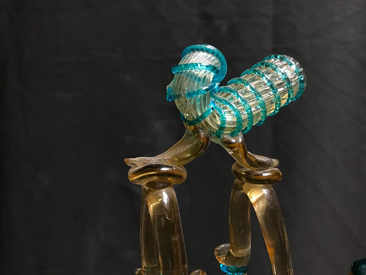 Brocca in vetro di Murano soffiato a forma di galeone 3