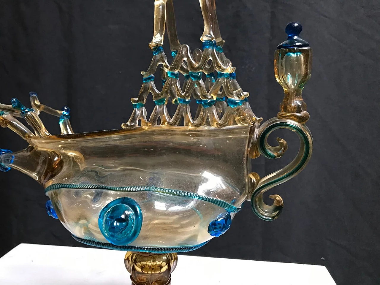 Blown Murano glass jug in the shape of a galleon 4