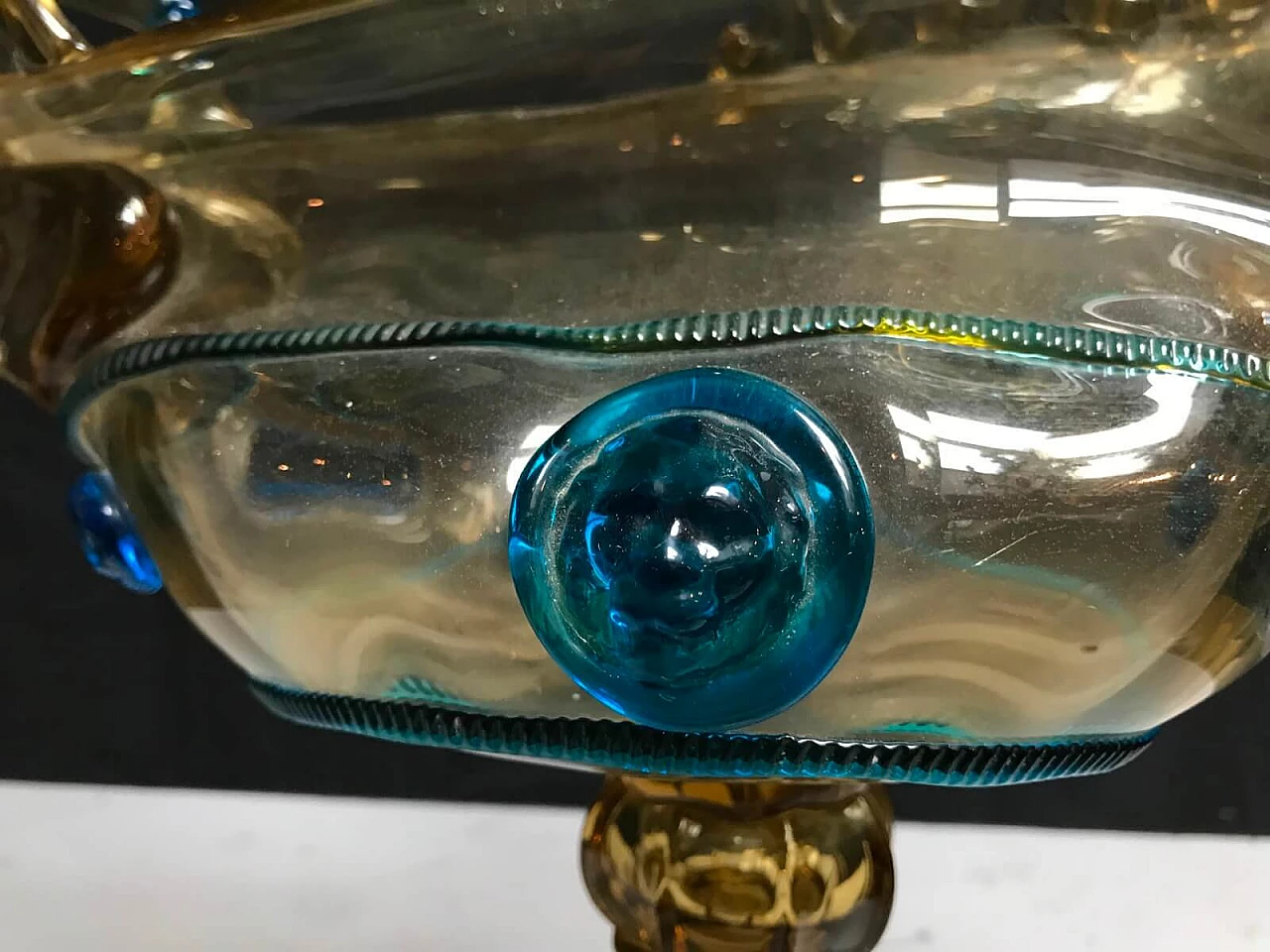 Brocca in vetro di Murano soffiato a forma di galeone 7