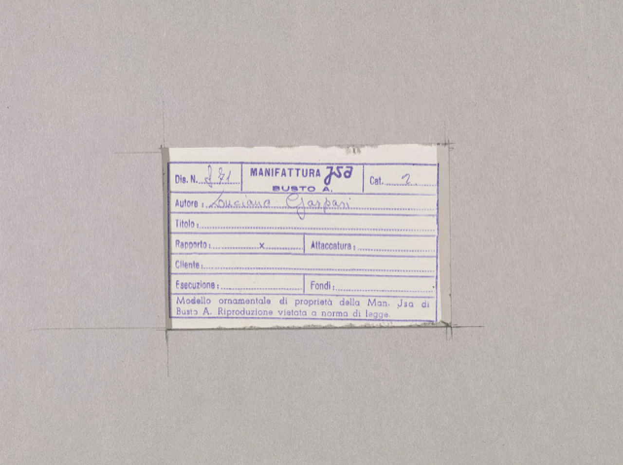 Disegno per tessuto di Luciano Gaspari per JSA anni '50 3