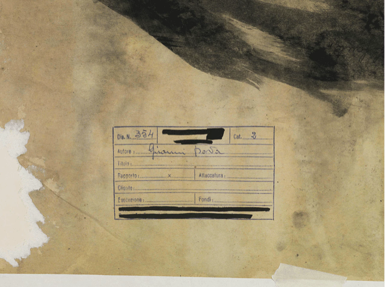 Disegno per tessuto di Gianni Dova per JSA, anni '50 2