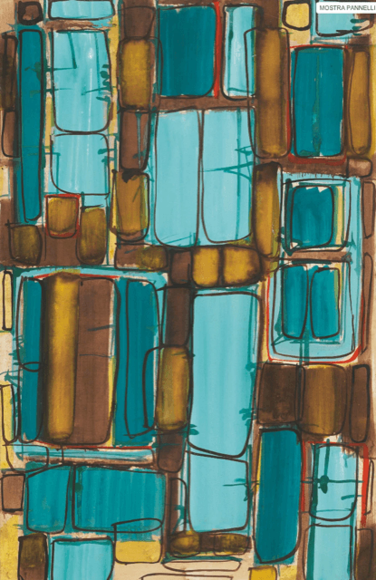 Disegno per tessuto di Mario Rossello per JSA, anni '50 2