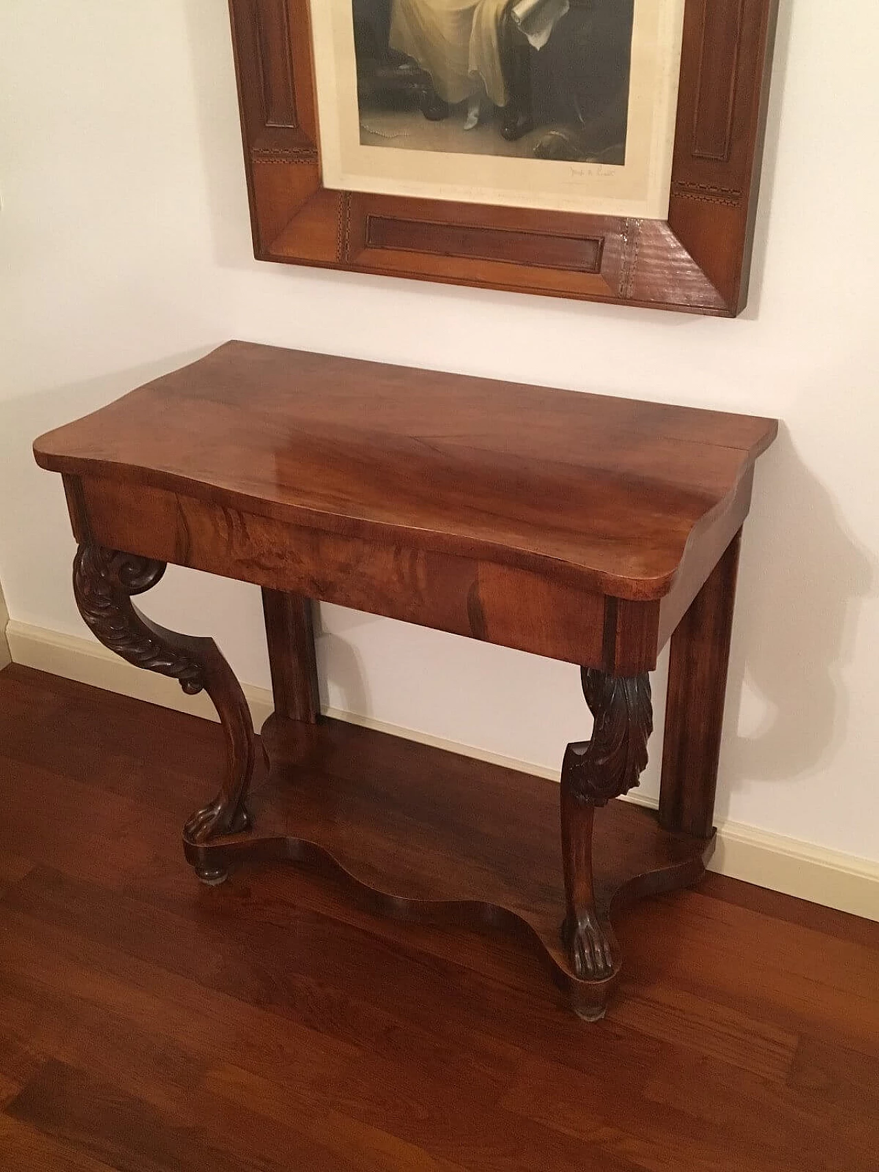 Rectangular console table on arched zoomorphic legs, late 19th century 2