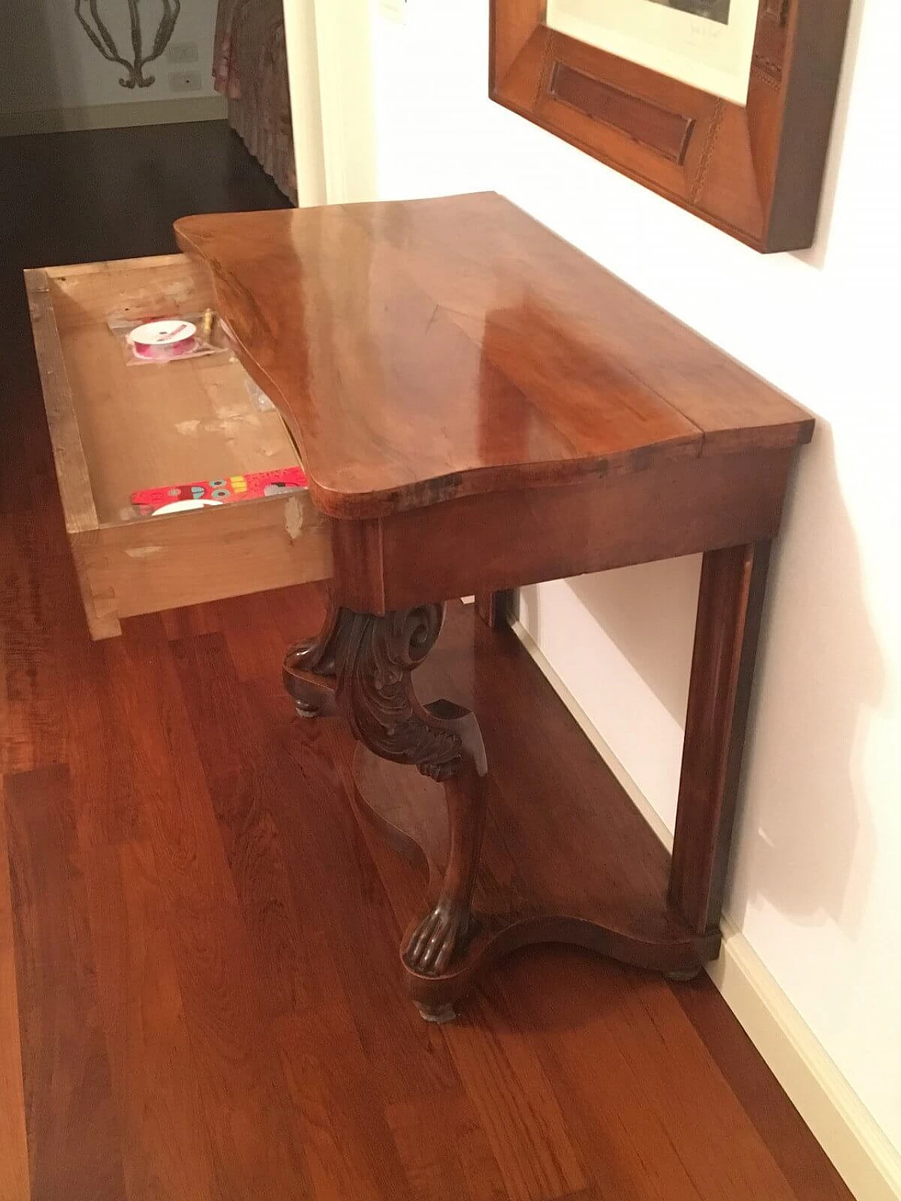 Rectangular console table on arched zoomorphic legs, late 19th century 4