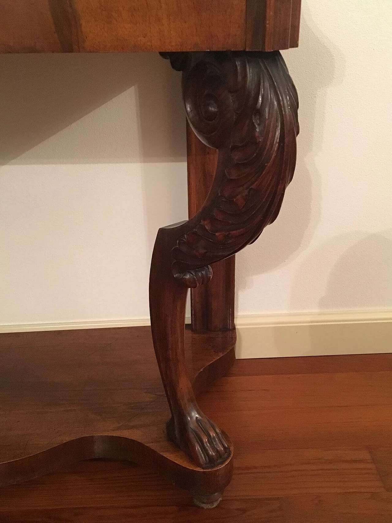 Rectangular console table on arched zoomorphic legs, late 19th century 5